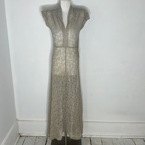 Vintage 1930s Lace Empire Waist Sheer Dress As Is